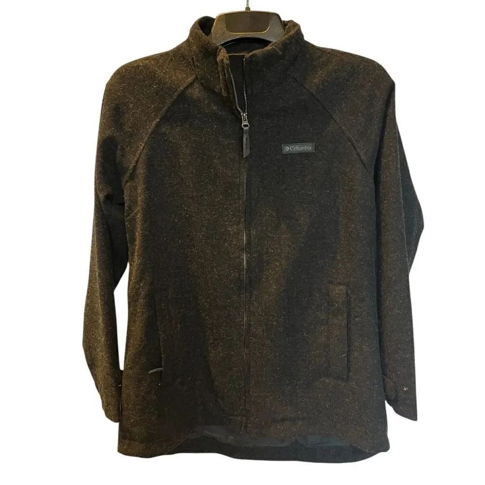Columbia Women's Wool Full-Zip Jacket Dark Gray Lined Size Small